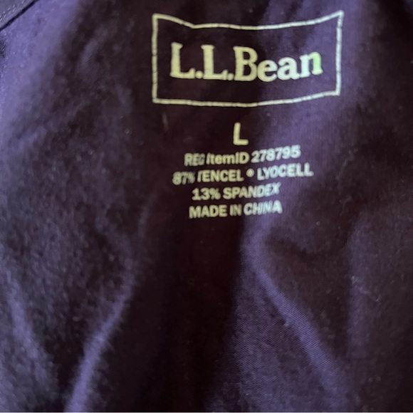 L.L.Bean Women's Knit Long Sleeve Knit Empire Waist Dress - Purple, Large (L) - Picture 4 of 4